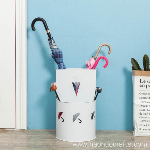 Place the umbrella storage bucket